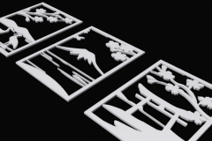 Elegant CAD-design av en japanskinspirerad väggpanel – perfekt som unik väggdekoration för hem eller kontor.